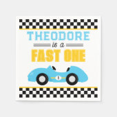 ファストワンレースカー 1歳の誕生日パーティー スタンダードカクテルナプキン (正面)