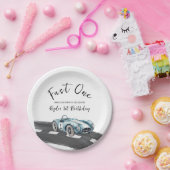 ファストワンレースカー 1歳の誕生日 ペーパープレート (パーティー)