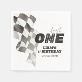 ファストワン 誕生日 レースフラグ 1歳 誕生日テーマ スタンダードカクテルナプキン