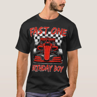 ファストワン 1歳の誕生日 男の子 ピットクルー レーシングカー 1 Tシャツ
