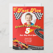 ファスト・ファイブ、ピクチャーレーシング5歳の誕生日 招待状 (正面)