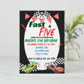 ファスト&ファイブ レーシング5歳の誕生日 招待状 (スタンド正面)