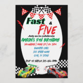 ファスト&ファイブ レーシング5歳の誕生日 招待状 (正面)