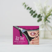 ファスナーを締めて下さい名刺のテンプレート(サロン)の上のそれの 予約カード (スタンド正面)