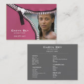 ファスナーを締めて下さい名刺のテンプレート(俳優のヘッド打撃)の上のそれの 名刺 (正面/裏面)