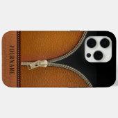 ファスナー付きフェイクレザー Case-Mate iPhoneケース (裏面 (横))