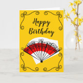 ファスペインのンコーナー誕生日文字垂直 カード (黄色い花)