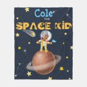 フ👨ァス宇宙飛行士🚀の可愛い宇宙テーマカスタム写真名 フリースブランケット (正面)