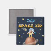 フ👨ァス宇宙飛行士🚀の可愛い宇宙テーマカスタム写真名 マグネット (正面/裏面)