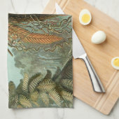 ファズパームツリーアンティークボタニカルファンドアート キッチンタオル (四つ折り)