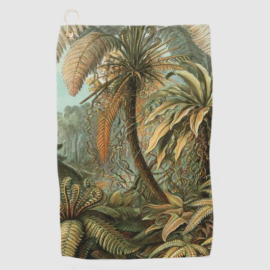 ファズパームツリーアンティークボタニカルファンドアート ゴルフタオル (正面)