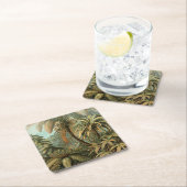 ファズパームツリーアンティークボタニカルファンドアート スクエアペーパーコースター (インサイチュ)