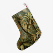 ファズパームツリーアンティークボタニカルファンドアート スモールクリスマスストッキング (裏面 (吊り時))