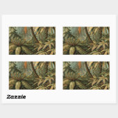 ファズパームツリーアンティークボタニカルファンドアート 長方形シール (シート)