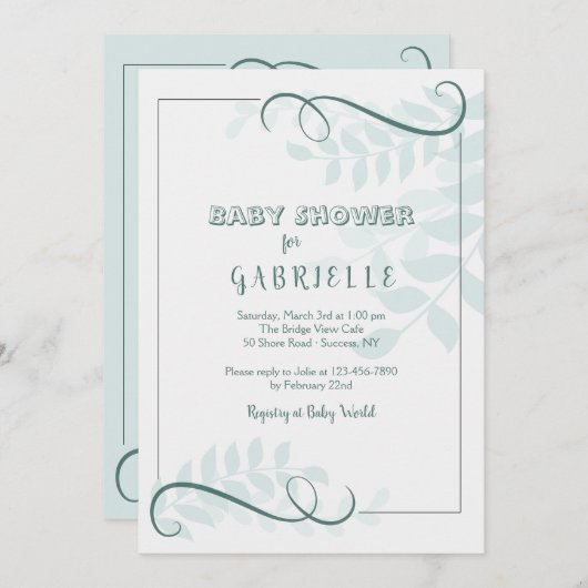 ファズベビーシャワー招待状 招待状 (正面/裏面)