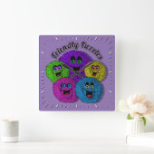 ファズルフレンドリーキュート生き物スクエアウォールクロック スクエア壁時計 (ホーム)