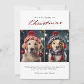 ファズ・タスティック |クリスマスペット犬の写真コラージュ シーズンカード (正面)