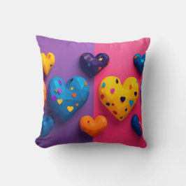 ファセットを持つ明るい色のハート クッション