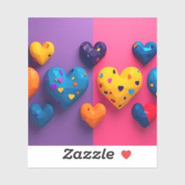 ファセットを持つ明るい色のハート シール