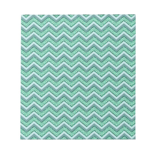 ファセットエメラルドシェブロンパターン ノートパッド (正面)