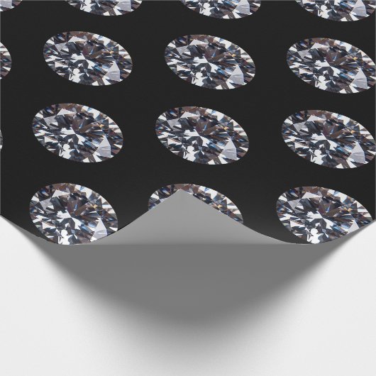 ファセットダイエレガントアモンド宝石イメージパターン ラッピングペーパー (角)