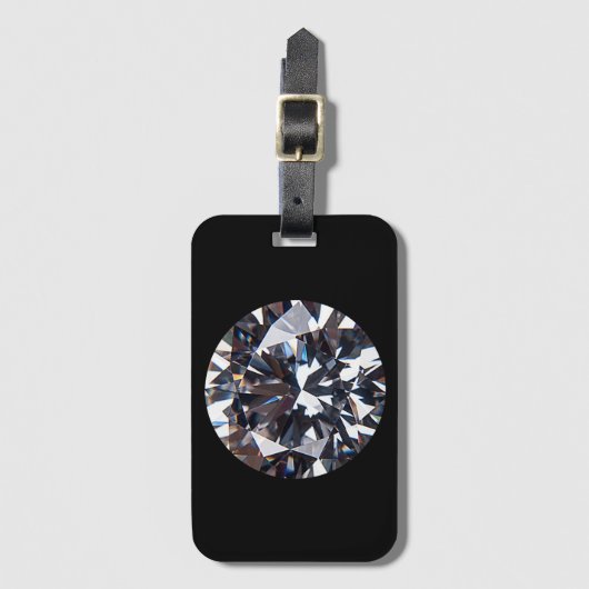 ファセットダイエレガントアモンド宝石イメージ ラゲッジタグ (正面縦)