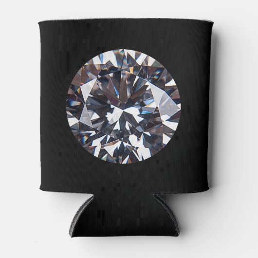 ファセットダイエレガントアモンド宝石イメージ 缶クーラー (正面)