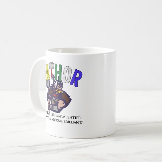 ファソールはパパのようだが強者のロゴ コーヒーマグカップ (正面左)