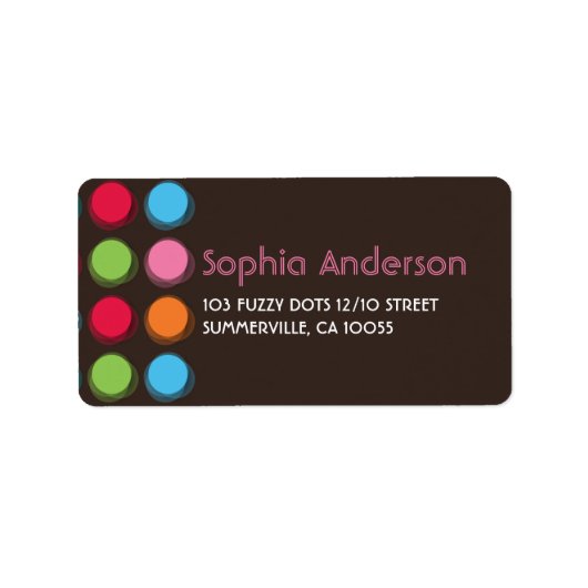 ファタファチンぼやけカラードット住所 シール (正面)