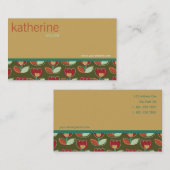 ファタファチンレトロチューリップフラワープロファイルカード 名刺 (正面/裏面)