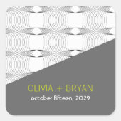 ファタフモダンチンリングや輪01結婚式の引き出物ステッカー スクエアシール (正面)