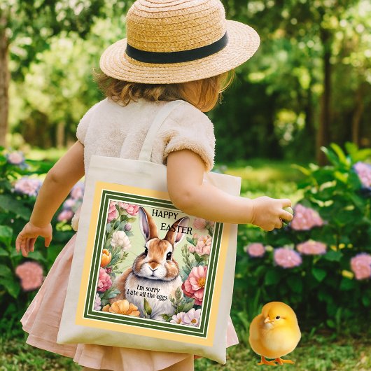 ファッおもしろいトイースターバニーエッグ狩り トートバッグ