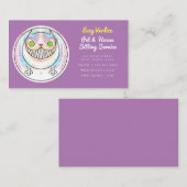 ファッおもしろいトチェシャ猫ペット着座名刺 名刺 (正面/裏面)