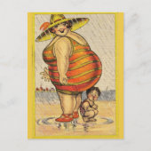 ファッおもしろいトレディーオンビーチ ポストカード (正面)