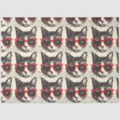 ファッシスタイリッシュャルな水彩猫デカップアート 薄葉紙 (正面)