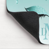 ファッシモダンャルティール(緑がかった色)グリッターラッシュモノグラム マウスパッド (コーナー)