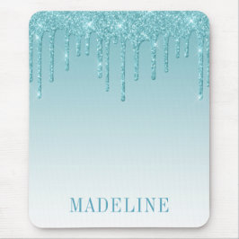 ファッシモダンャルトレンディーアクアグリッタードリップ マウスパッド