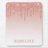 ファッシモダンャルトレンディーグリッタードリップバラ金ゴールド マウスパッド (正面)