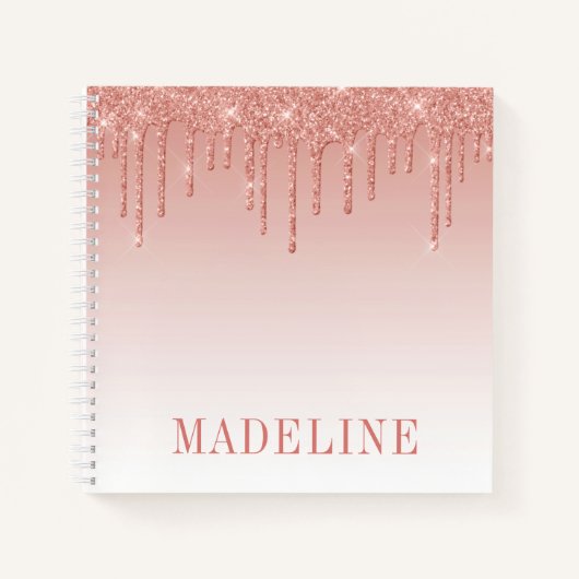 ファッシモダンャルトレンディーバラ金ゴールドグリッタードリップ ノートブック (正面)