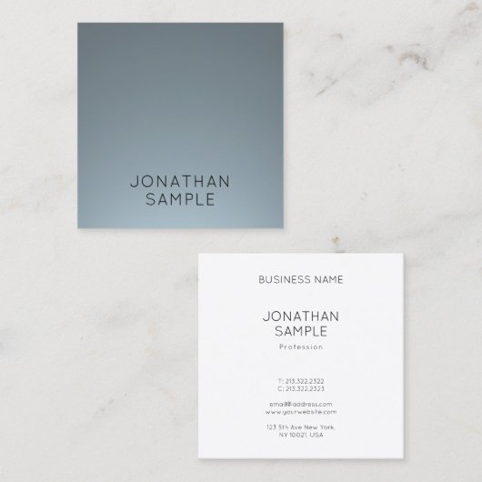 ファッショナブルお洒落スクエアデザインプモダンランラックス スクエア名刺 (正面/裏面)