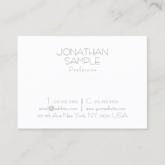 ファッショナブルお洒落デザインモダンプロフェッショナルプレーン 名刺 (裏面)