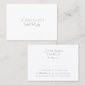 ファッショナブルお洒落デザインモダンプロフェッショナルプレーン 名刺 (正面/裏面)
