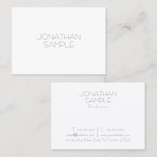 ファッショナブルお洒落デザインモダンプロフェッショナルプレーン 名刺 (正面/裏面)