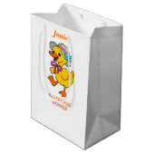 ファッショナブルなイエローシックイースターエッグ狩り ミディアムペーパーバッグ (裏面アングル)