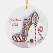 ファッショナブルなクリスマススティレット高ヒール靴 セラミックオーナメント (正面)