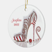 ファッショナブルなクリスマススティレット高ヒール靴 セラミックオーナメント (左)