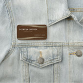 ファッショナブルなシックブラウン&ゴールデンアーストーンリボン 名札 (インサイチュ)