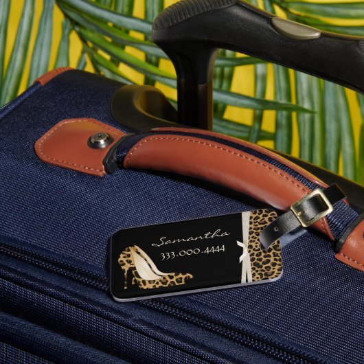ファッショナブルなジャガーパーソナライズされたシレット ラゲッジタグ (正面インサイチュ3)