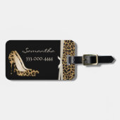 ファッショナブルなジャガーパーソナライズされたシレット ラゲッジタグ (正面横)