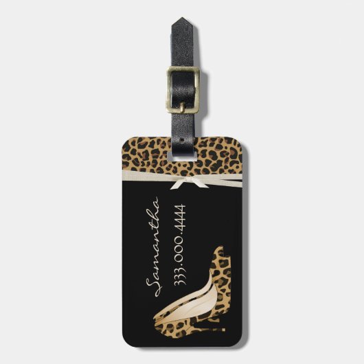 ファッショナブルなジャガーパーソナライズされたシレット ラゲッジタグ (正面縦)